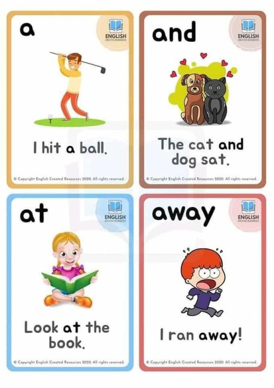 My england years. Sight Words Cards.